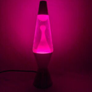 The Original Lava Lamp Pink Silver Schylling Y2K Accent Lamp Light 14.5" F2121